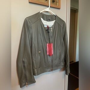 Imperial Olive Green Italian Leather Jacket